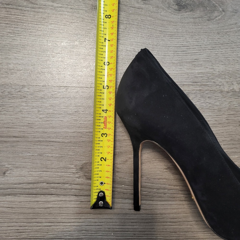 Sarah Flint Perfect Pump 100 Black Suede Floral Applique Heels Women US 8.5 38.5 - Picture 5 of 10
